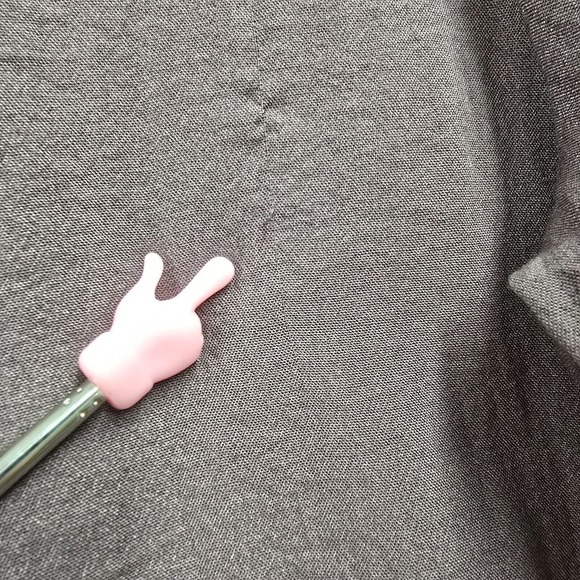 Habitat Shirt Womens Medium Gray Button Up Long Sleeve Lagenlook Office Flowy - Picture 10 of 14